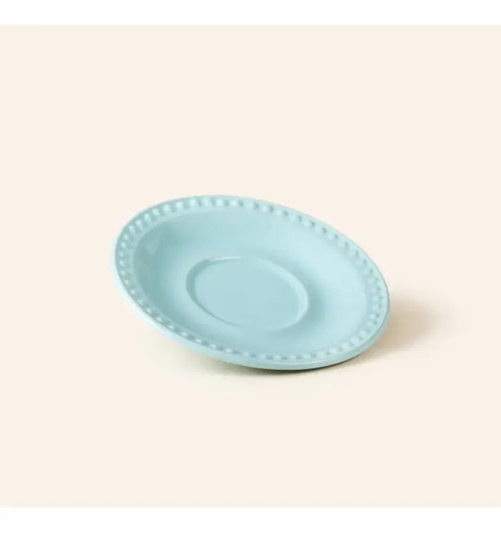 PLATO PARA TAZA EMBOSS MAUVE BABY TURQUOISE