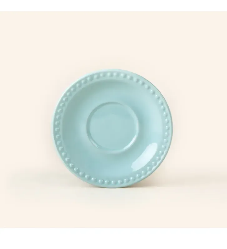 PLATO PARA TAZA EMBOSS MAUVE BABY TURQUOISE