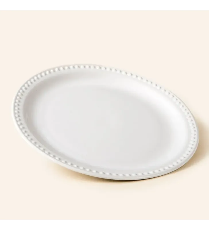 PLATO TRINCHE EMBOSS MAUVE REDONDO OPACO