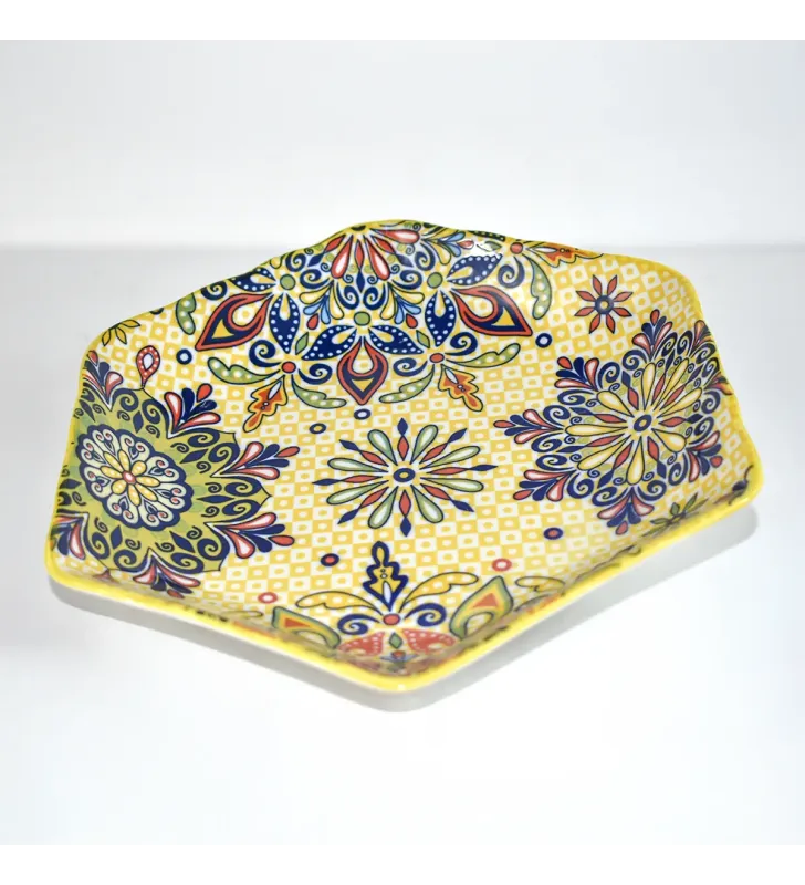 CUR-099 PLATO DE SEIS LADOS DE 9 PULGADAS