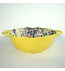 CUR-103 TAZÓN DE SOPA EN RELIEVE CON DOBLE ASA DE 9.5 PULGAD