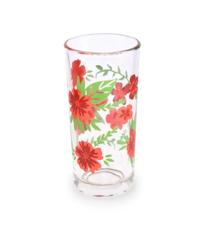 9660 VASO DECORADO FLORES ROJA CZI