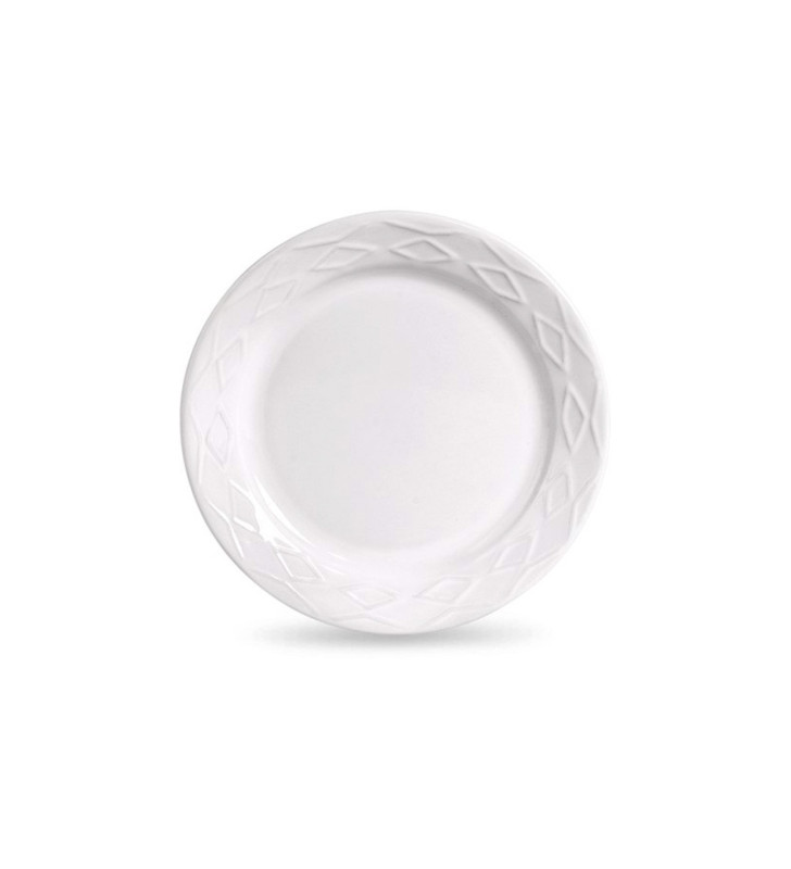 PLATO PASTEL 20CM EMBOSS DIAMONDS BLANCO