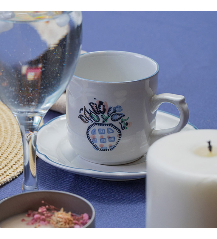 PLATO PARA TAZA TULIPAN ROSA