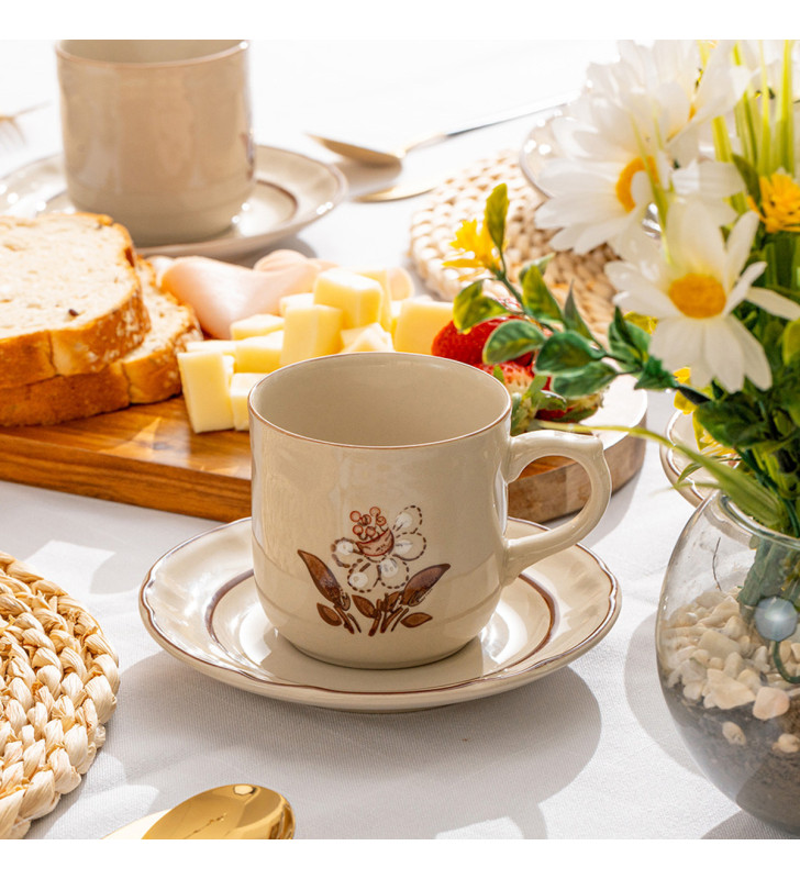 PLATO PARA TAZA DEC. FLOR DE OTONO