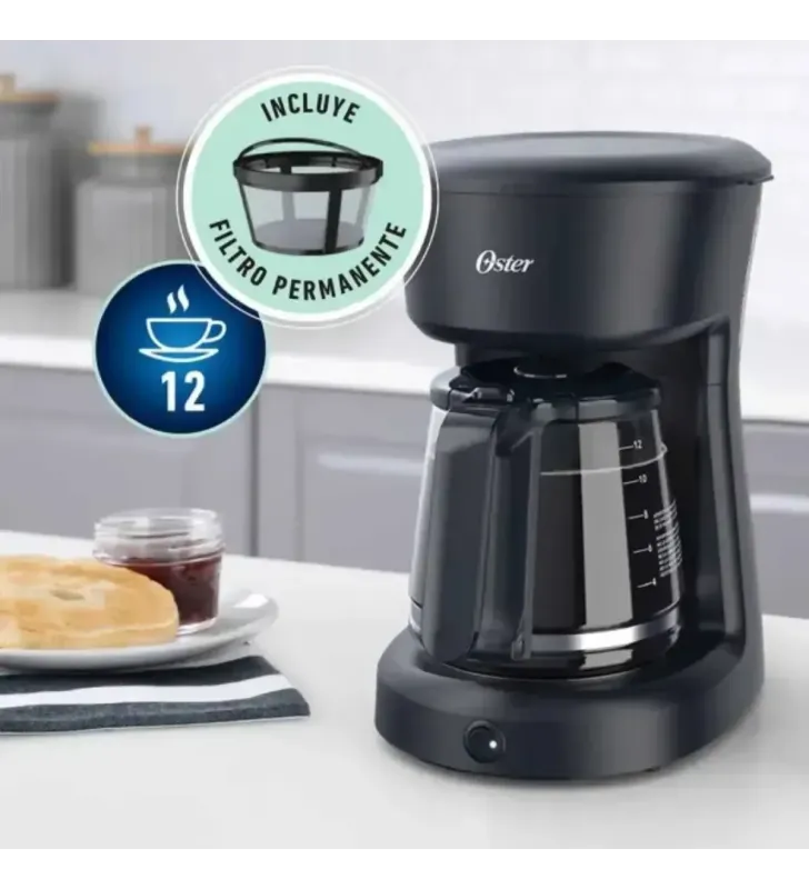 2128179 CAFETERA 12 TZ NEGRA OSTER